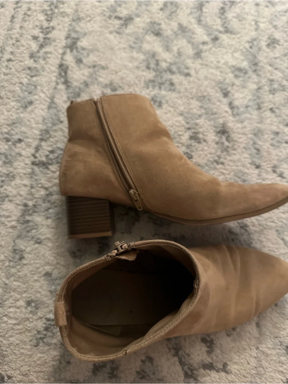 Old Navy Brown Suede Pointed Toe Ankle Booties
